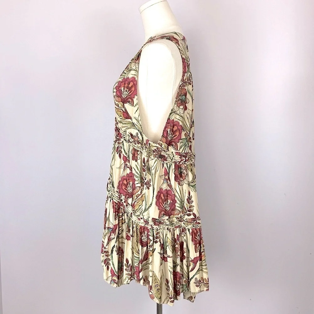 Free People Haze Tank Top with Hummingbirds size small